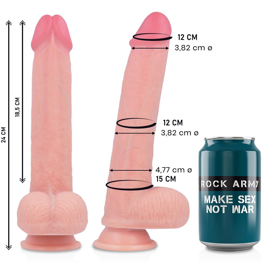 ROCK ARMY - ROCKARMY - LIQUID SILICONE PREMIUM KINGCOBRA REALISTIC 24 CM -O- 4.77 CM — zdjęcie 3