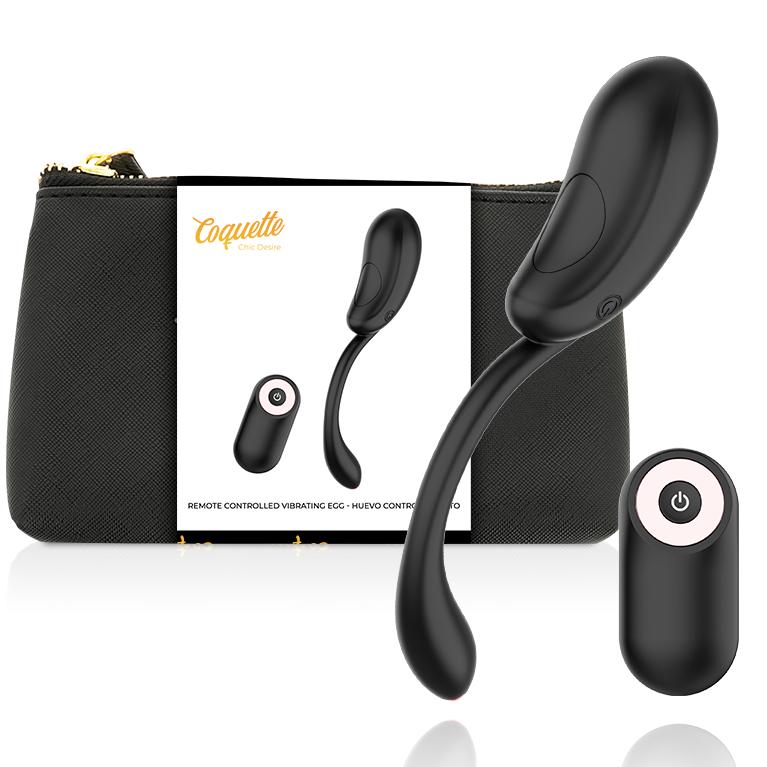 COQUETTE CHIC DESIRE - VIBRATING EGG REMOTE CONTROL RECHARGEABLE BLACK/ GOLD — zdjęcie 3
