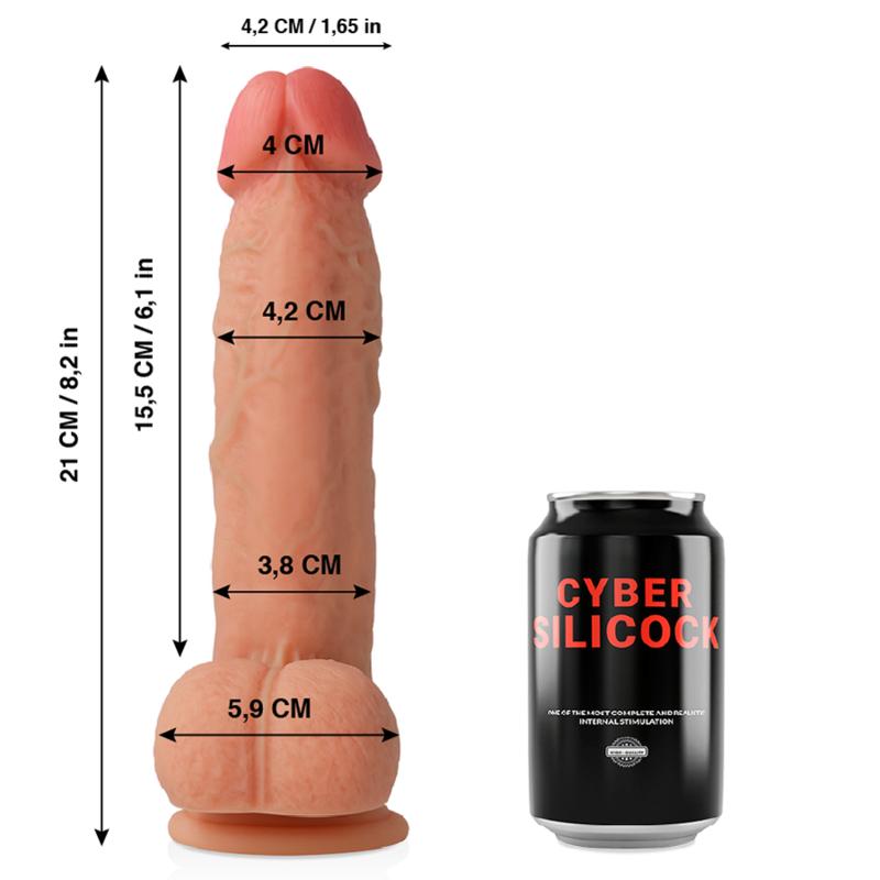 CYBER SILICOCK - SAUL ULTRA REALISTIC SOFT LIQUID SILICONE 21 CM -O- 4.2 CM — zdjęcie 3