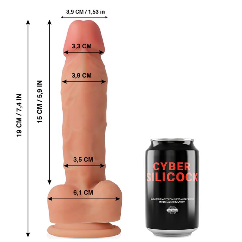 CYBER SILICOCK - OLIVER ULTRA REALISTIC SOFT LIQUID SILICONE 19 CM -O- 3.9 CM — zdjęcie 3