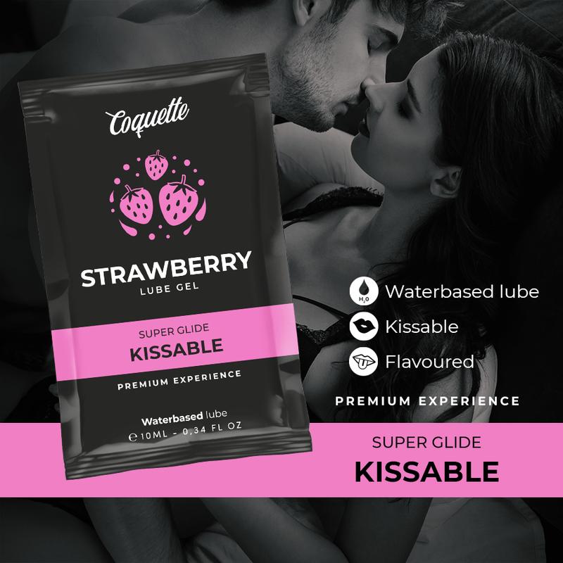 COQUETTE CHIC DESIRE - STRAWBERRY WATER BASED KISSABLE LUBRICANT POCKET 10 ML — zdjęcie 3