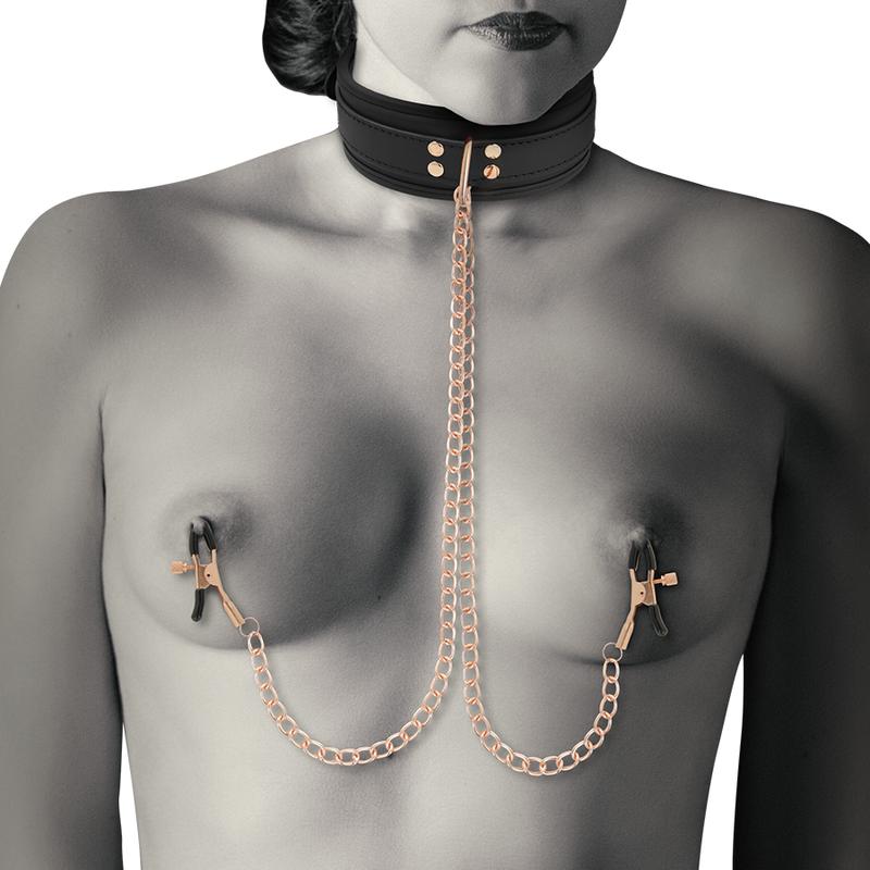 COQUETTE CHIC DESIRE - FANTASY NIPPLE CLAMP NECKLACE WITH NEOPRENE LINING — zdjęcie 3