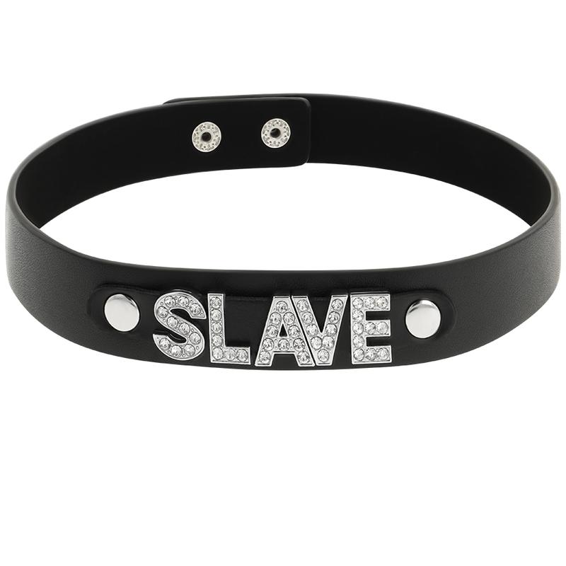 COQUETTE CHIC DESIRE - SLAVE VEGAN LEATHER CHOKER — zdjęcie 3