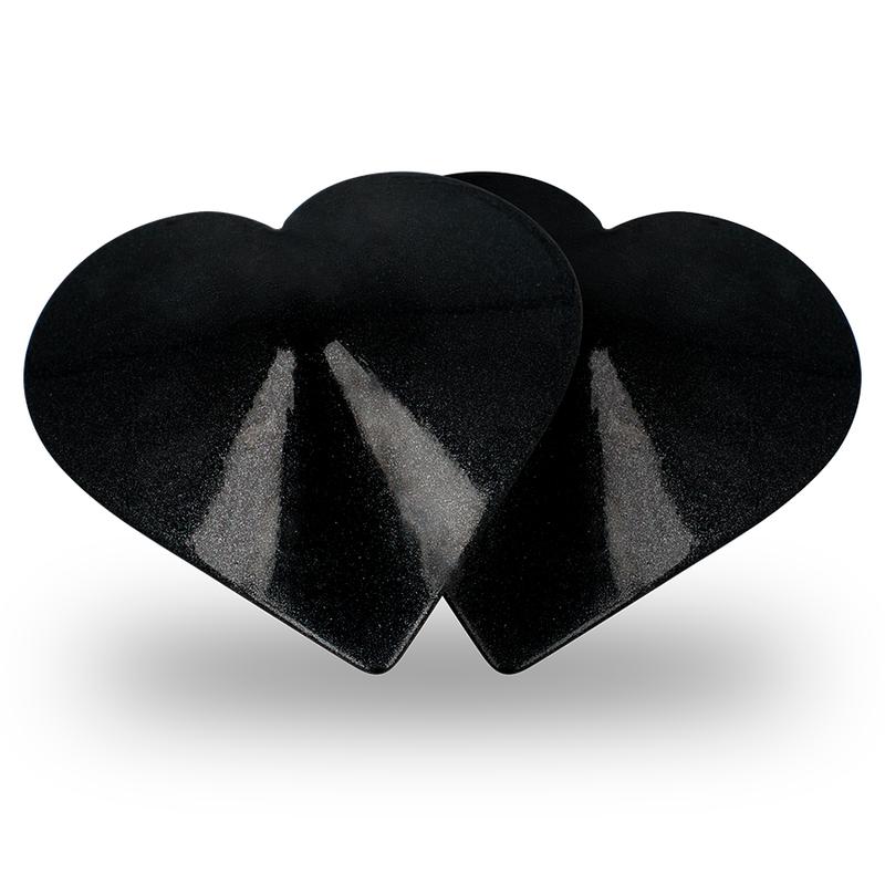 COQUETTE CHIC DESIRE - NIPPLE COVERS BLACK HEARTS — zdjęcie 3