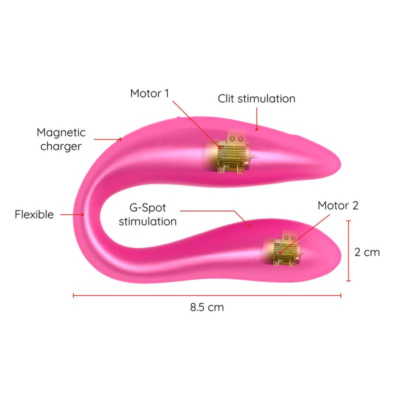 ONINDER - LISBOA PINK G-POINT & CLITORIS STIMULATOR - FREE PINK APP — zdjęcie 3