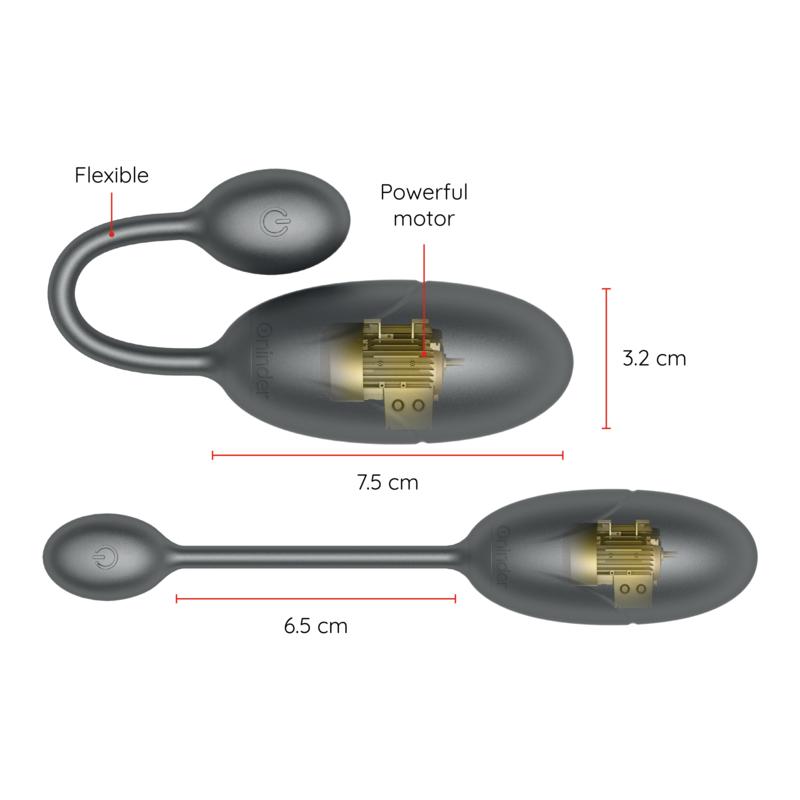 ONINDER - TOKYO VIBRATING EGG BLACK 7.5 X 3.2 CM FREE APP — zdjęcie 3