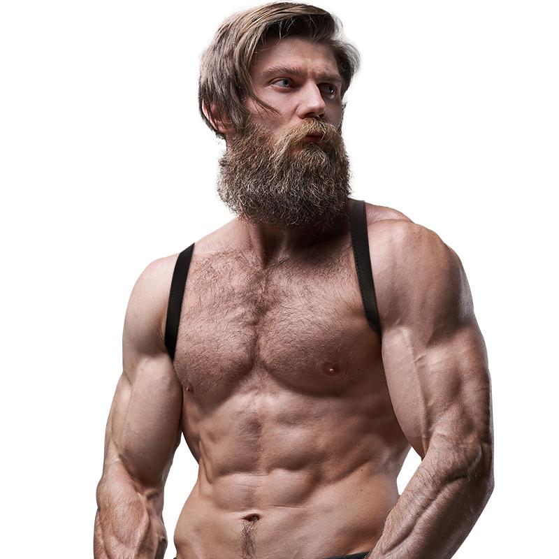 FETISH SUBMISSIVE ATTITUDE - MENS ECO-LEATHER BACK HARNESS — zdjęcie 3