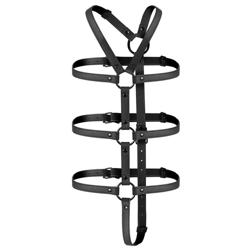 FETISH SUBMISSIVE BONDAGE - ADJUSTABLE HARNESS TORSO AND ARMS — zdjęcie 3