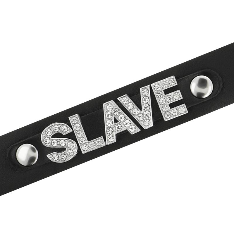 COQUETTE CHIC DESIRE - SLAVE VEGAN LEATHER CHOKER — zdjęcie 4