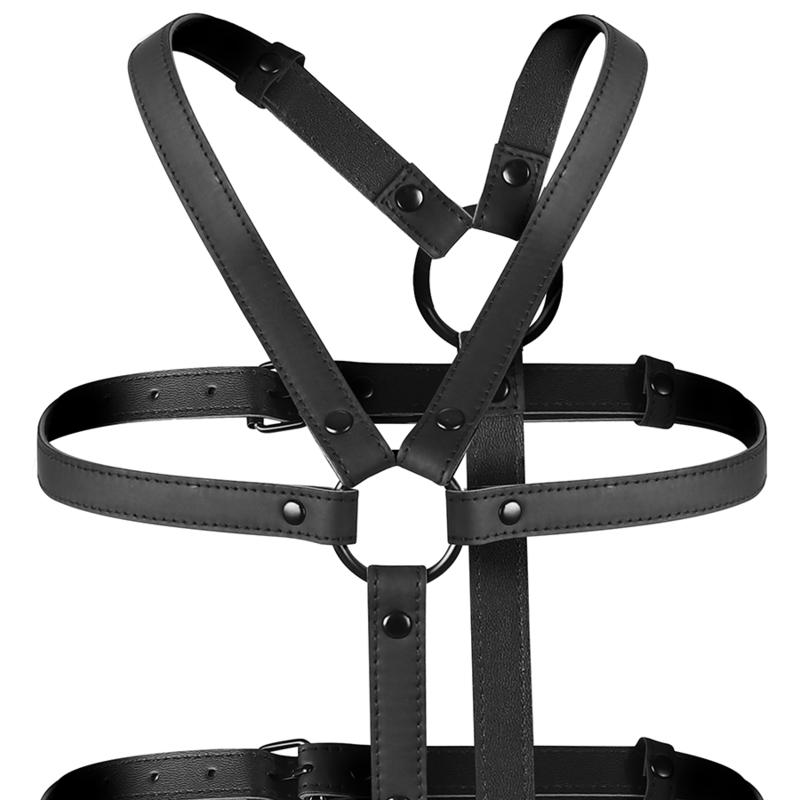 FETISH SUBMISSIVE BONDAGE - ADJUSTABLE HARNESS TORSO AND ARMS — zdjęcie 4