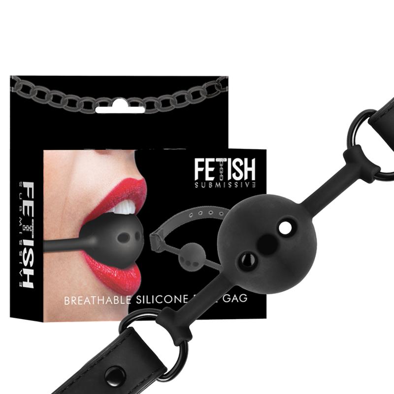 FETISH SUBMISSIVE BONDAGE - BREATHABLE SILICONE BALL GAG — zdjęcie 4