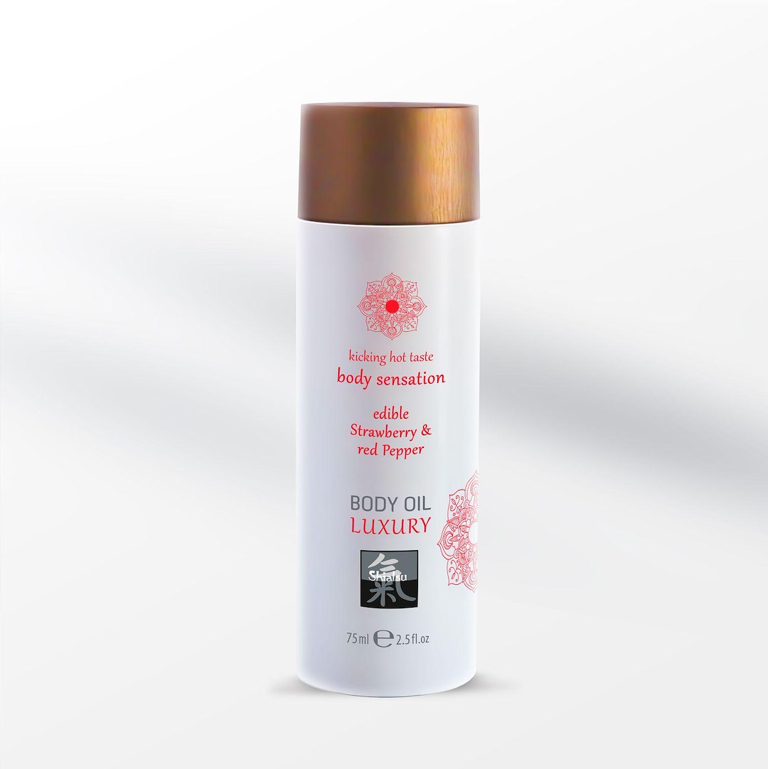 Shiatsu - Luxury Body oil edible - Strawberry & Red Pepper