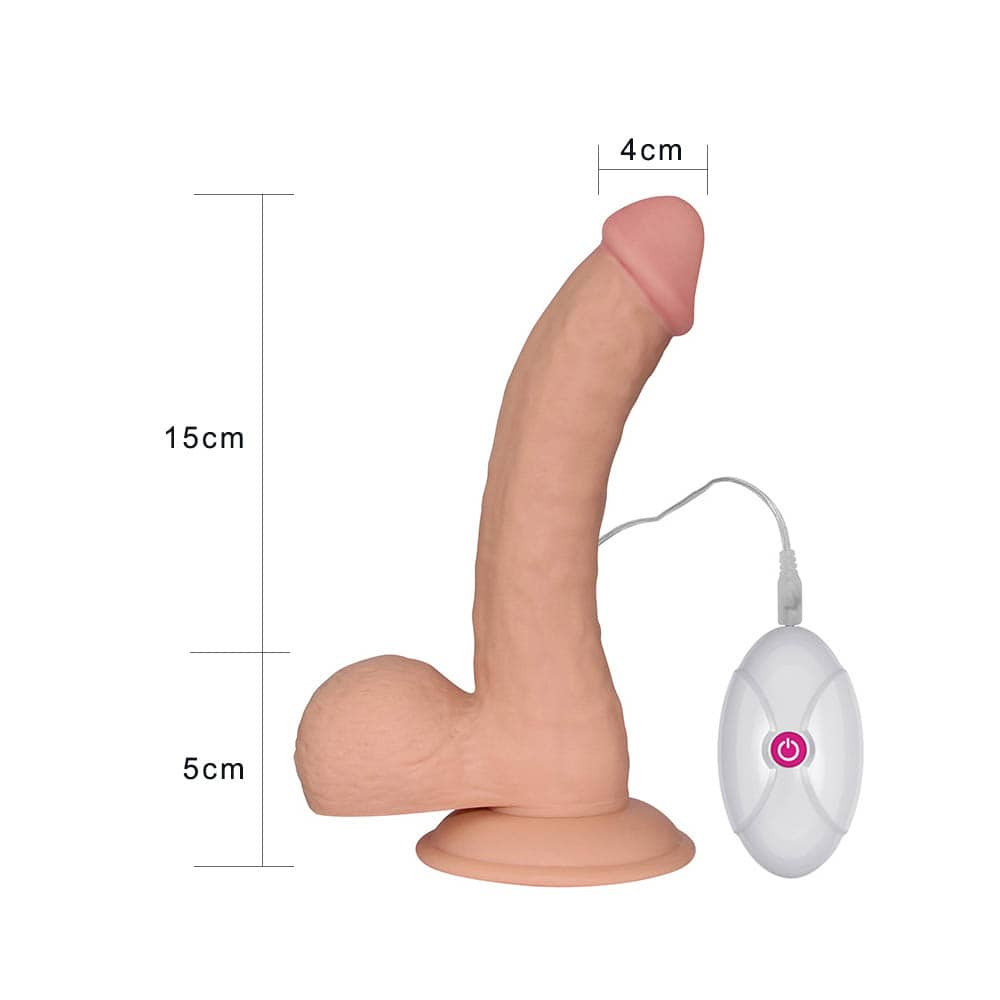 Dildo cyberskóra z przyssawk¹ The Ultra Soft Dude z wibracjami 20 cm Lovetoy — zdjęcie 2