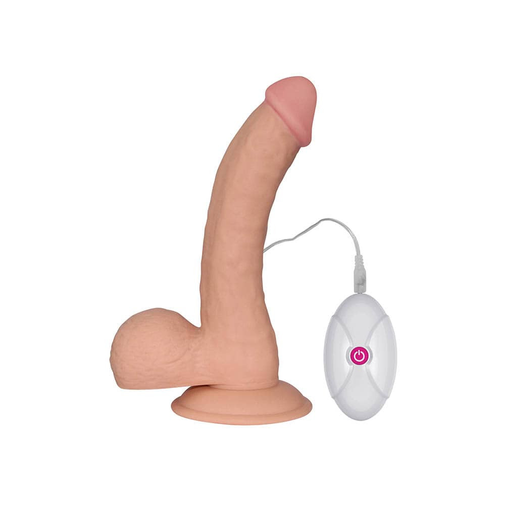Dildo cyberskóra z przyssawk¹ The Ultra Soft Dude z wibracjami 20 cm Lovetoy — zdjęcie 3