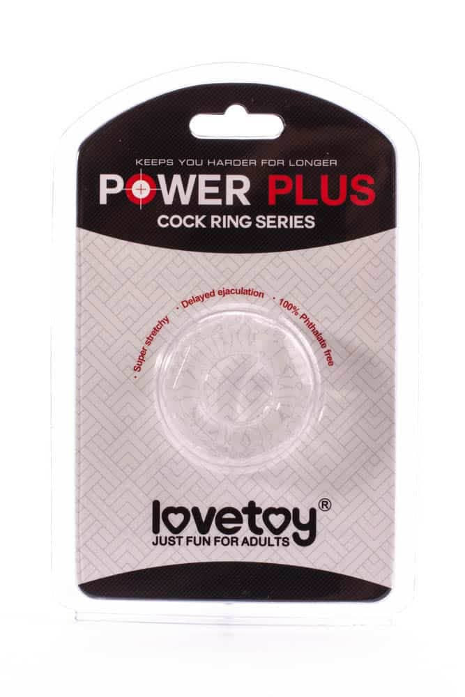Piercieñ na penisa Lovetoy Power Plus przezroczysty r. 1,7cm