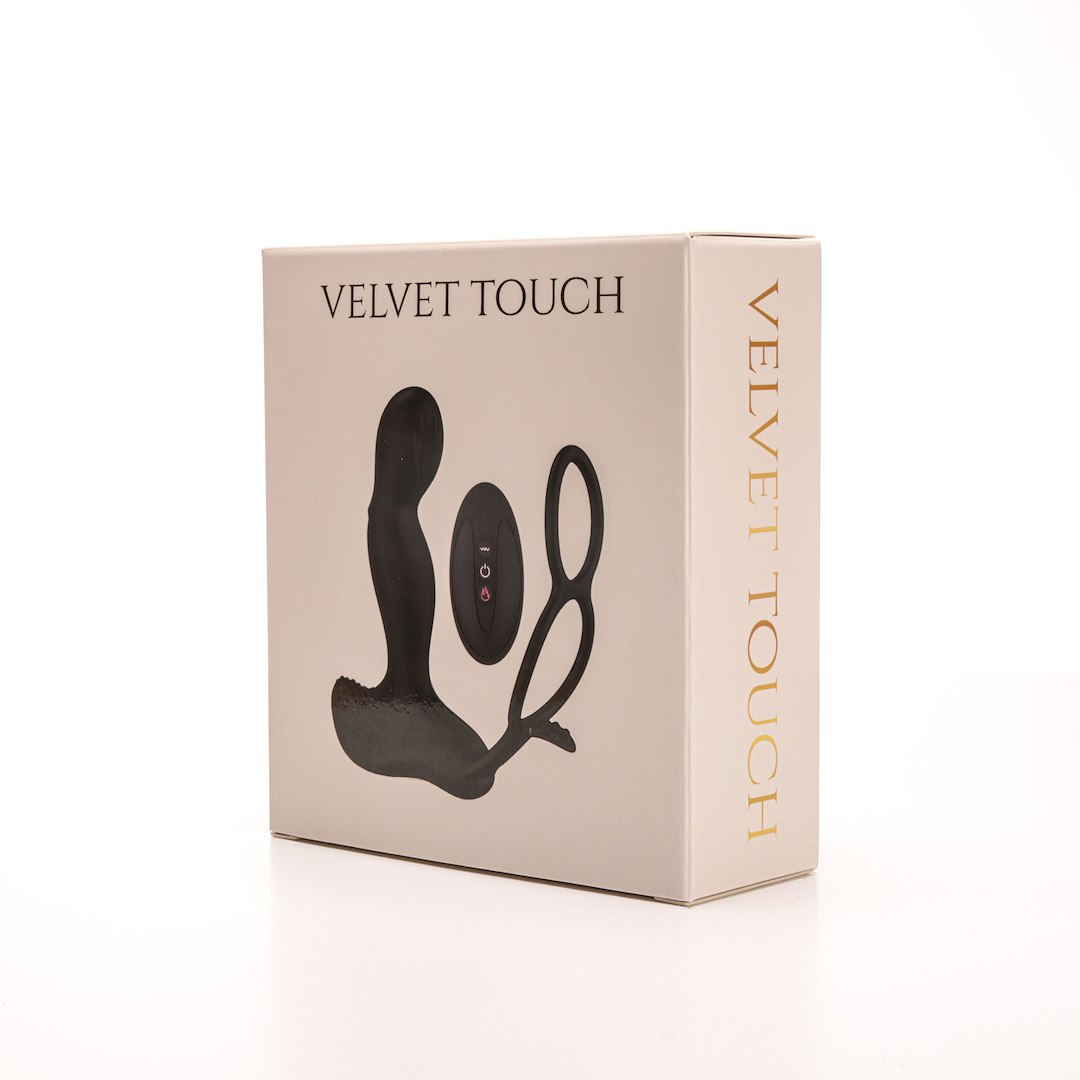 Velvet Touch - Masa¿er Prostaty Z Piercieniami Sterowany Zdalnie £adowany Usb Czarny