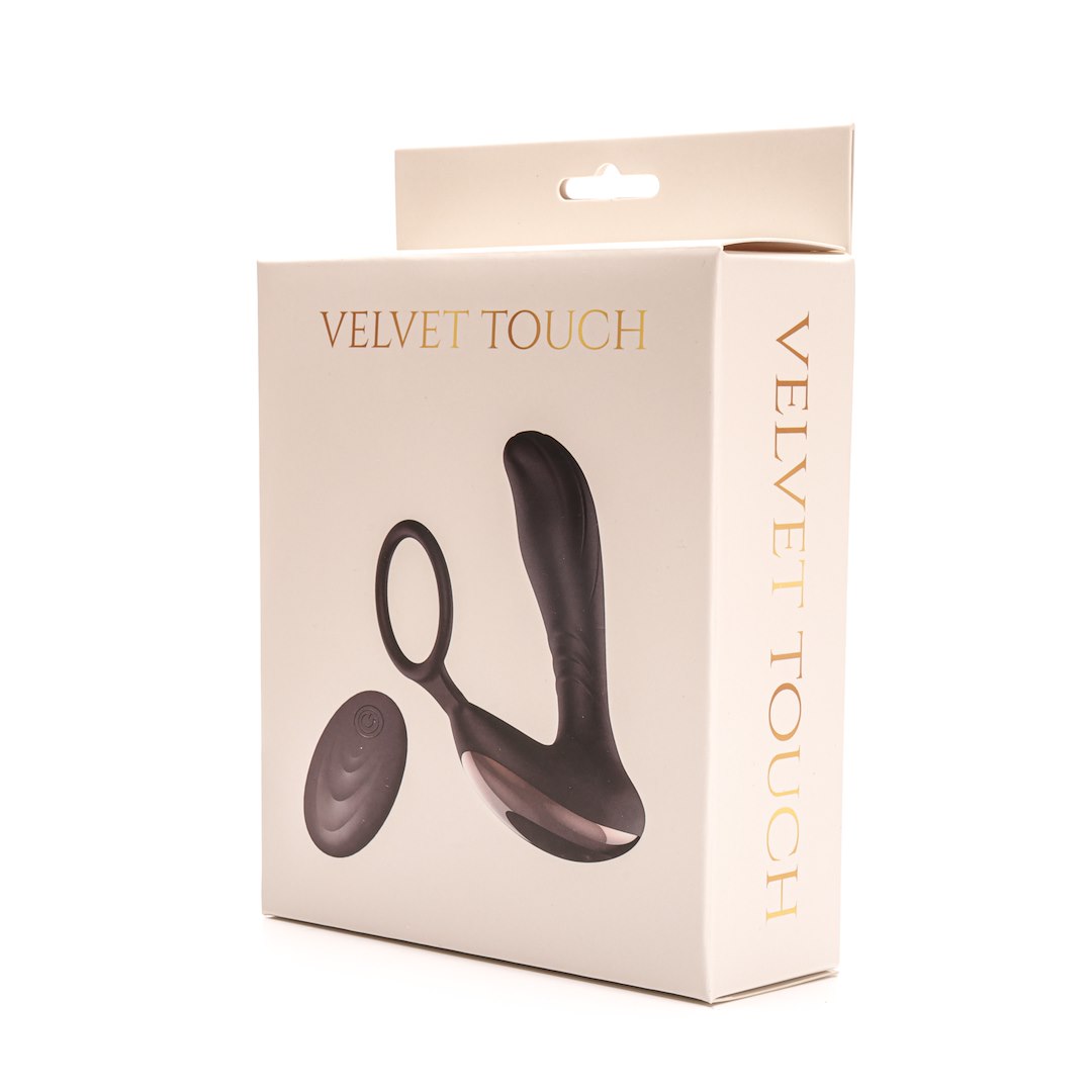 Velvet Touch - Masa¿er Prostaty Z Piercieniem Zdalnie Sterowany Czarny