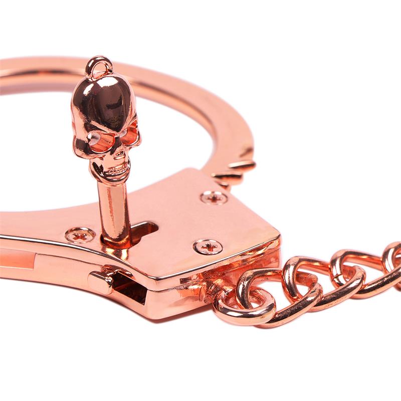 LATETOBED BDSM LINE - Rose Gold Color Cuffs Skull Keys — zdjęcie 3