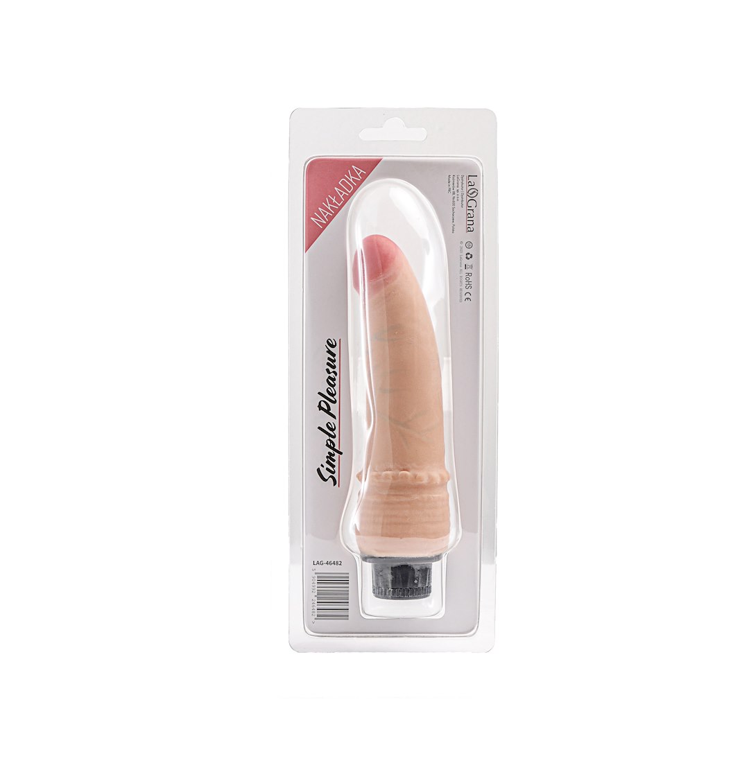 Simple Pleasure wibrator z regulacj¹ prêdkoci cyberskóra kolor cielisty 18 cm — zdjęcie 2
