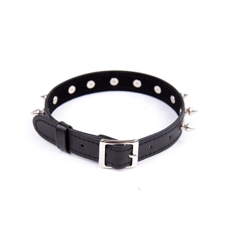 LATETOBED BDSM LINE - Collar with Spikes Adjustable 43 cm Black — zdjęcie 2
