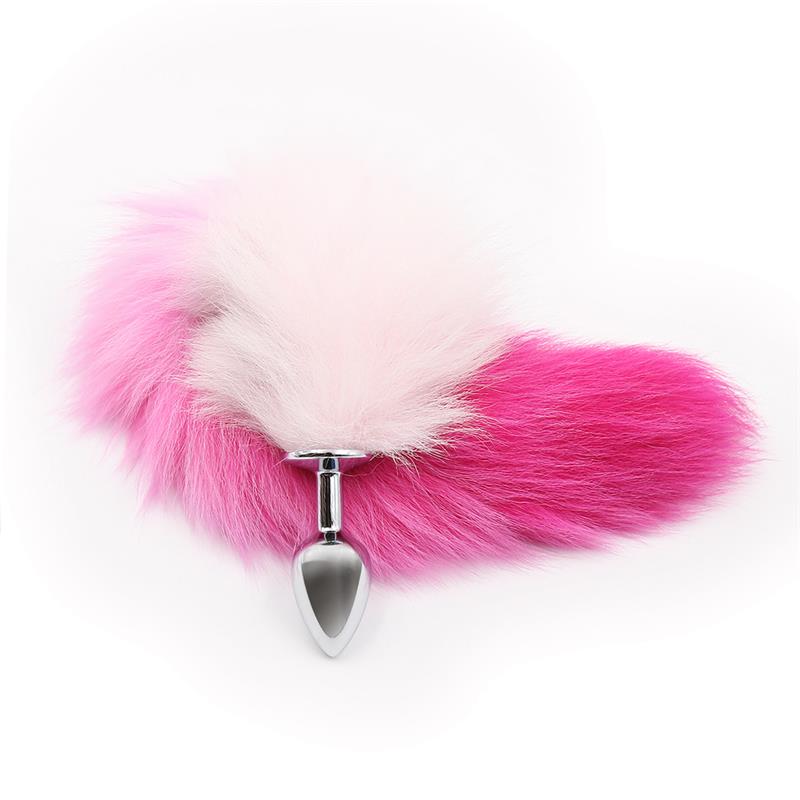 LATETOBED BDSM LINE - Butt Plug with Pink and White Tail Size S — zdjęcie 2