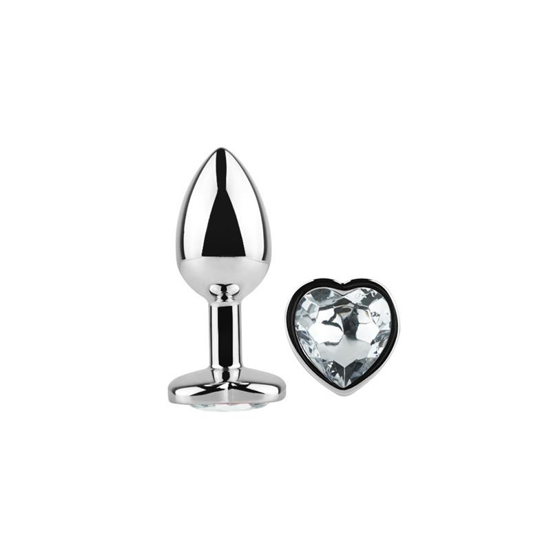 AFTERDARK - Heart Shaped Butt Plug White Size S — zdjęcie 2