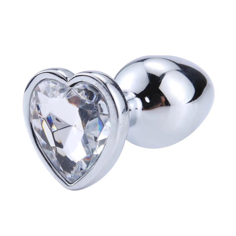 AFTERDARK - Heart Shaped Butt Plug White Size M — zdjęcie 2