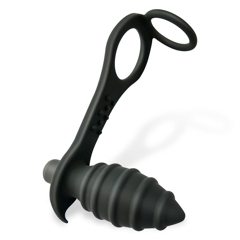 AFTERDARK - Aksten Vibrating Anal Plug with Penis Ring — zdjęcie 2