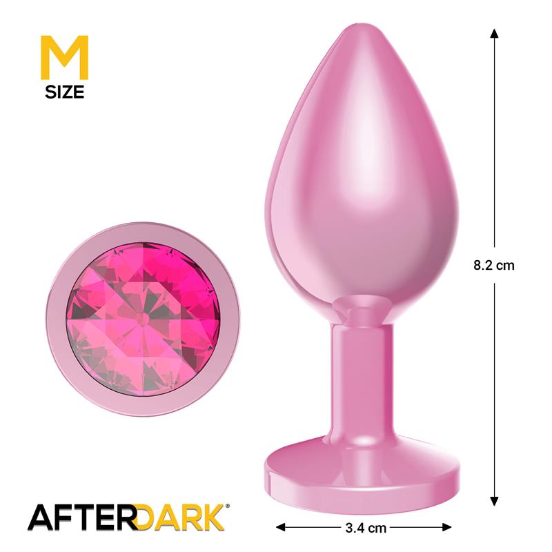 AFTERDARK - Anodyzed Anal Plug Pink with Jewel Size M — zdjęcie 2