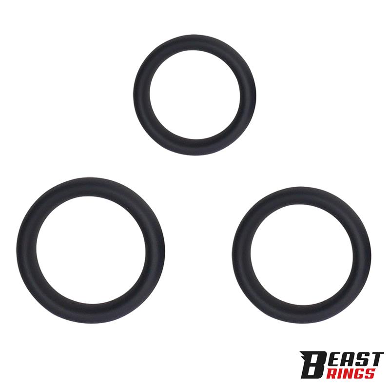 BEAST RINGS - Set of 3 Penis Rings Silicone S, M and L — zdjęcie 2
