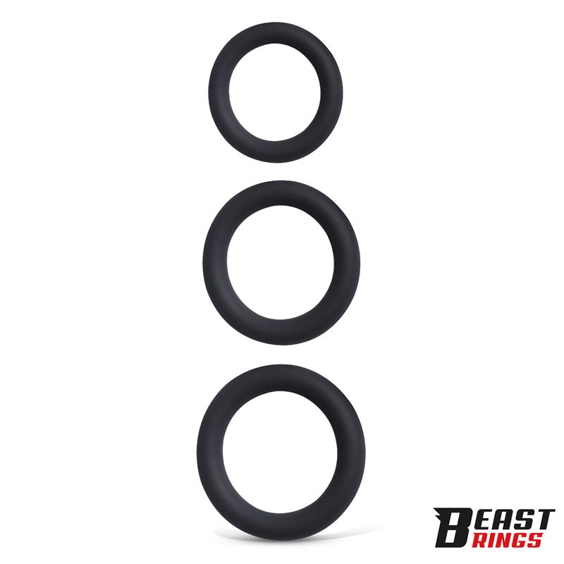 BEAST RINGS - Set of 3 Penis Rings Silicone S, M and L — zdjęcie 2