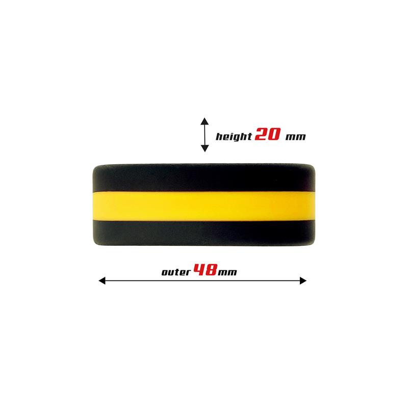 BEAST RINGS - Penis Ring 100% Solid Silicone 3.6 cm Yellow and Black — zdjęcie 2