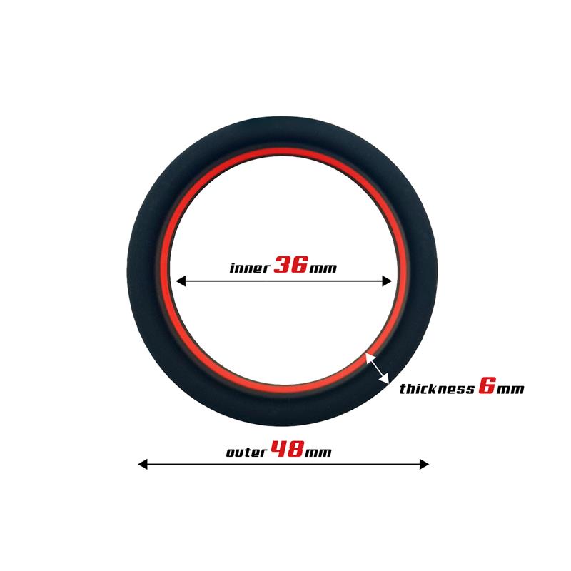 BEAST RINGS - Penis Ring 100% Solid Silicone 3.6 cm Red and Black — zdjęcie 2