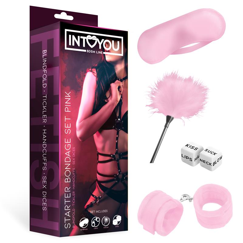 INTOYOU BDSM LINE - Starters Bondage Set 4 Pieces Pink — zdjęcie 2
