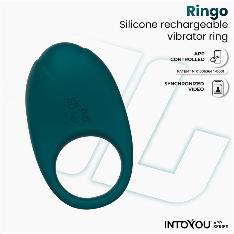 INTOYOU APP SERIES - Ringo Vibrating Ring with App Unibody Green — zdjęcie 2