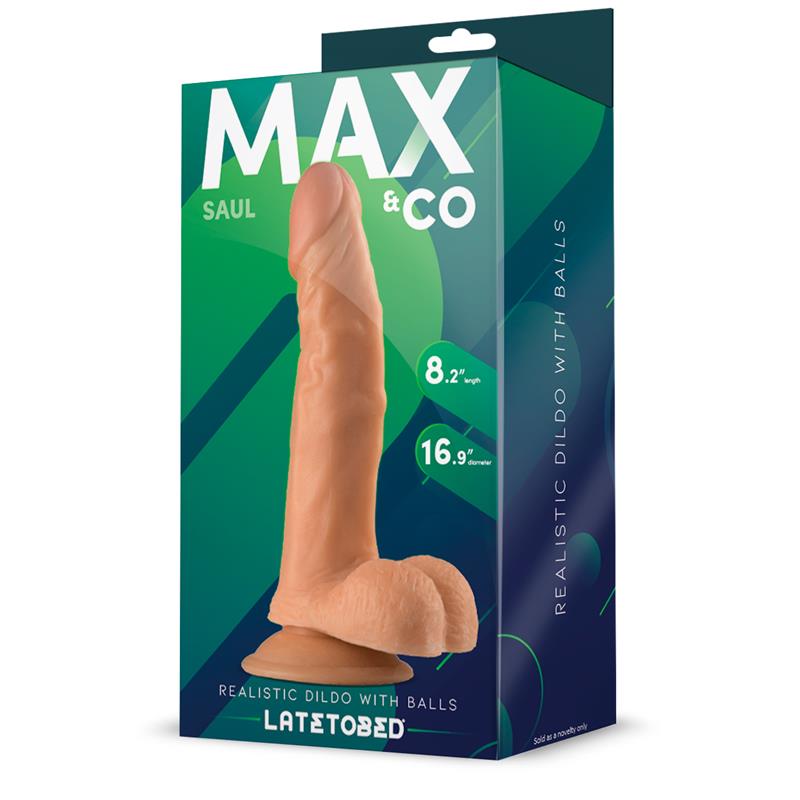 MAX & CO - Saul Realistic Dildo with Testicles Flesh 8,25 - 21 cm — zdjęcie 2