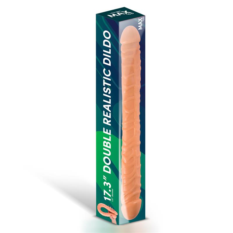 MAX & CO - Trent Double Realistic Dildo Flesh 17,3 - 44 cm — zdjęcie 2