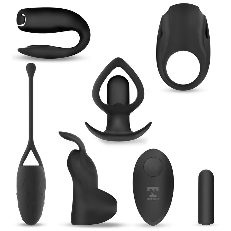 TARDENOCHE - Six-In-One Vibrating Bullet and 6 Silicone Accessories Kit — zdjęcie 2