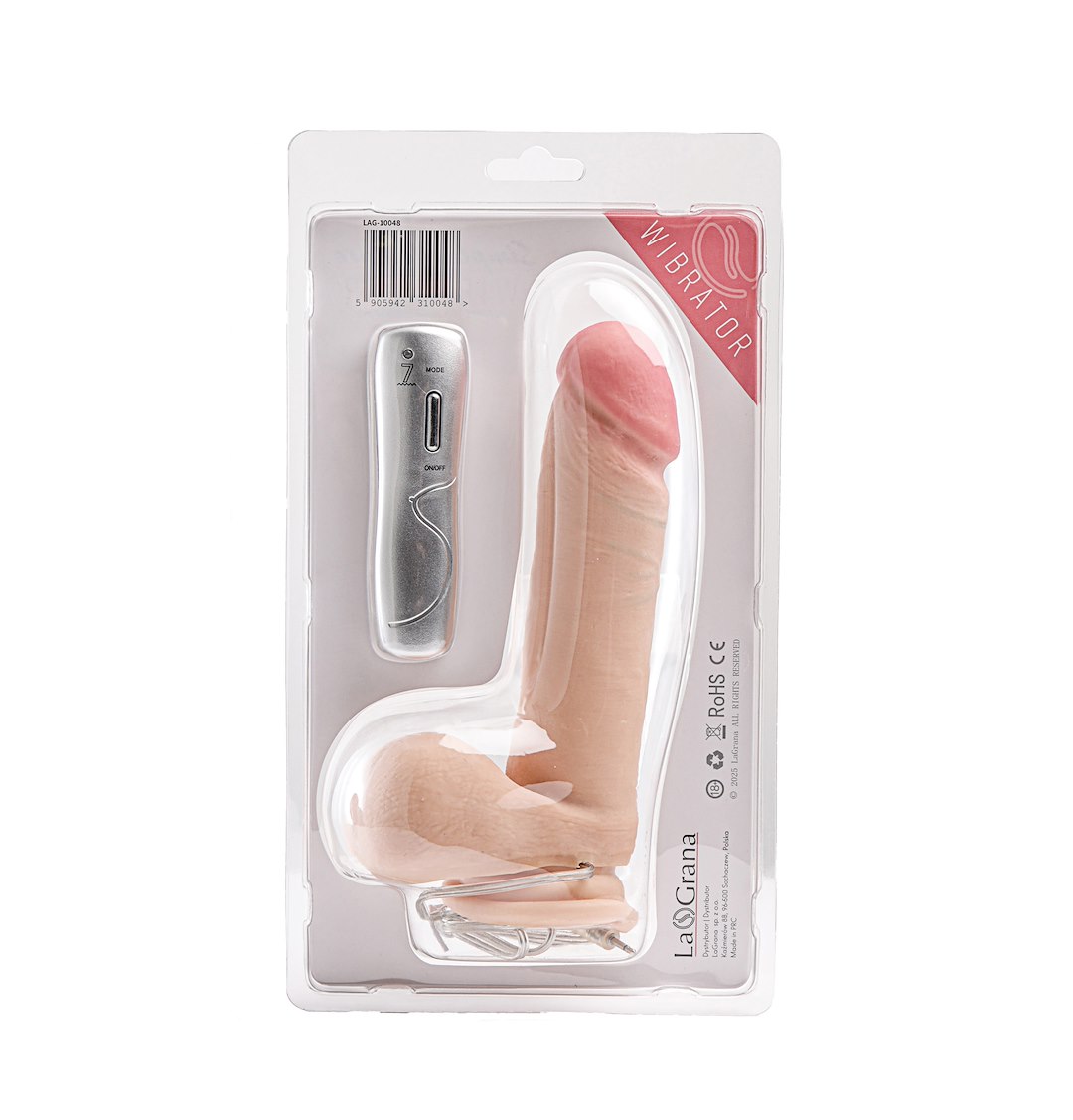 Simple Pleasure wibrator 7 trybów rotacji cyberskóra kolor cielisty 20 cm sterowany przewodowo — zdjęcie 3
