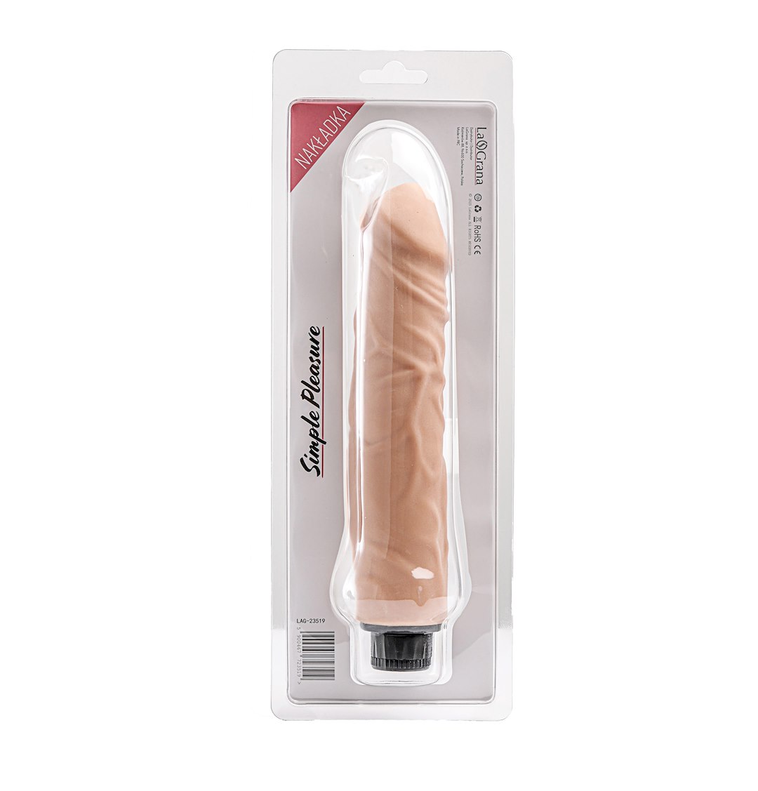 Simple Pleasure wibrator z regulacj¹ prêdkoci cyberskóra kolor cielisty 23,5 cm — zdjęcie 3