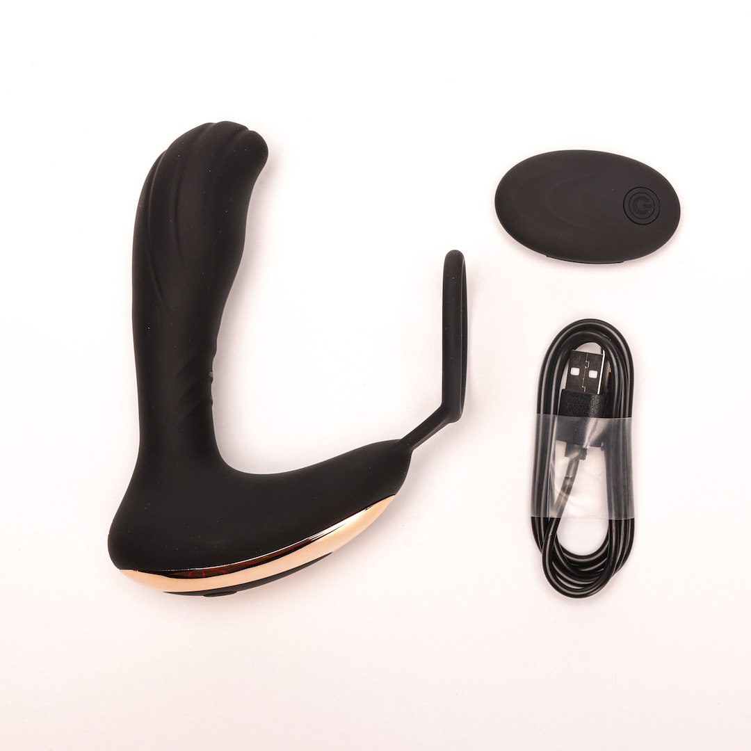 Velvet Touch - Masa¿er Prostaty Z Piercieniem Zdalnie Sterowany Czarny — zdjęcie 3