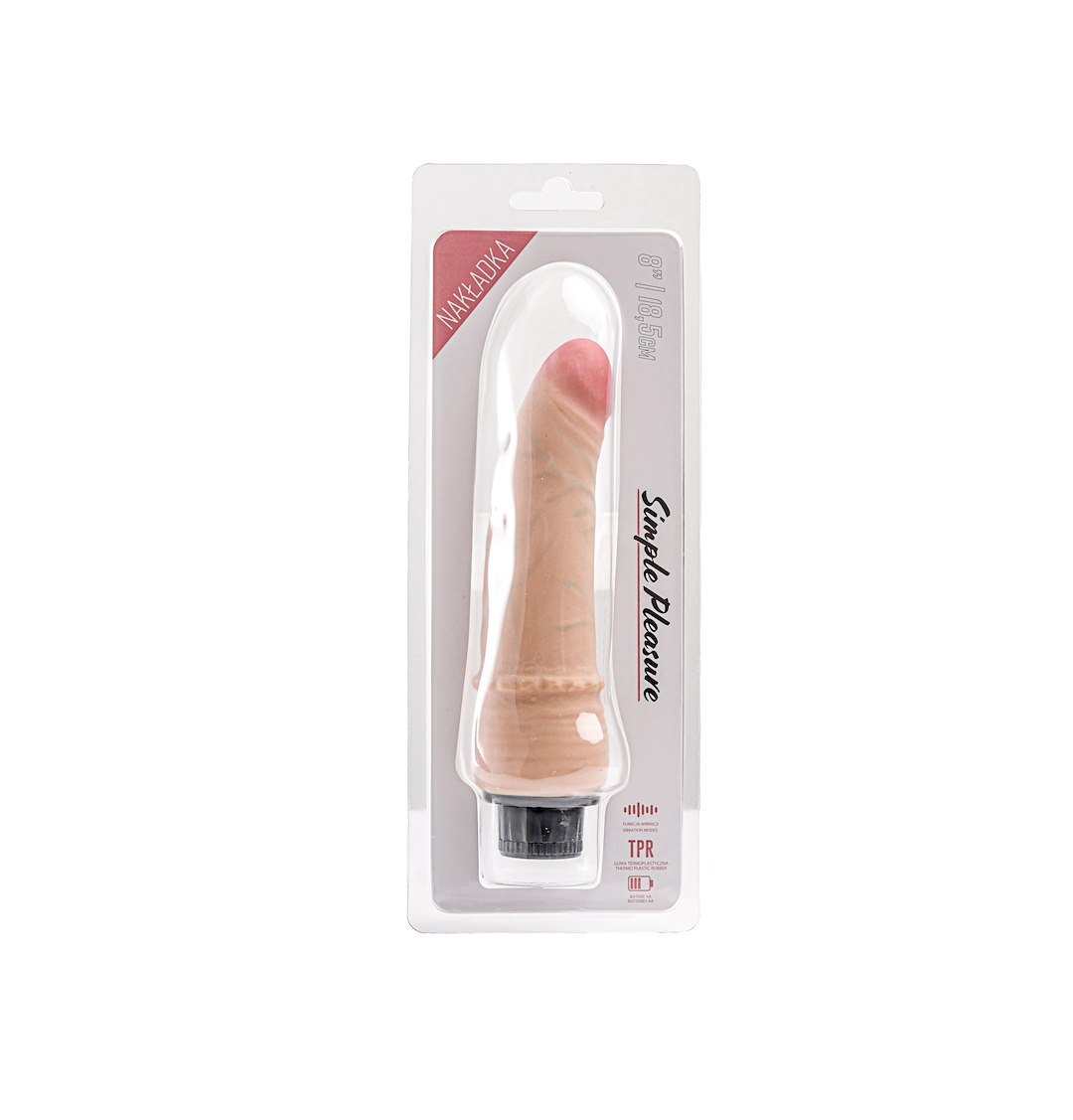 Simple Pleasure wibrator z regulacj¹ prêdkoci cyberskóra kolor cielisty 18 cm