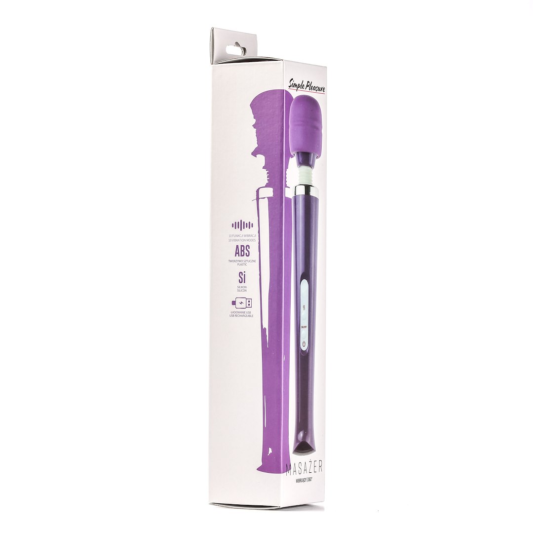 Simple Pleasure - Masa¿er Kulowy Magiczna Ró¿d¿ka £adowany Usb Fioletowy — zdjęcie 3