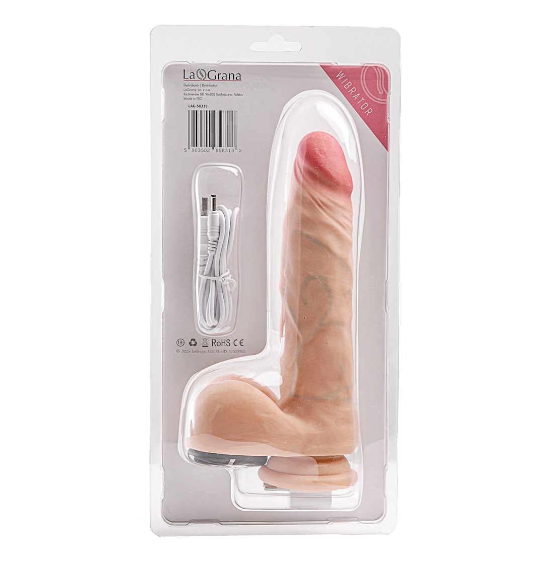 Simple Pleasure wibrator 10 trybów wibracji cyberskóra kolor cielisty 23 cm sterowany bezprzewodowo — zdjęcie 3