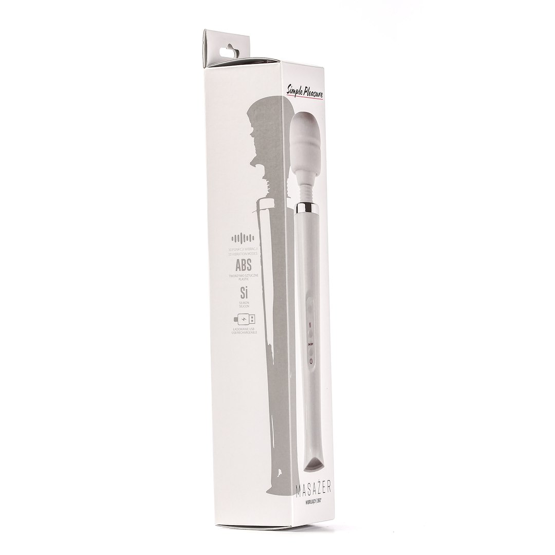 Simple Pleasure - Masa¿er Kulowy Magiczna Ró¿d¿ka £adowany Usb Bia³y — zdjęcie 3