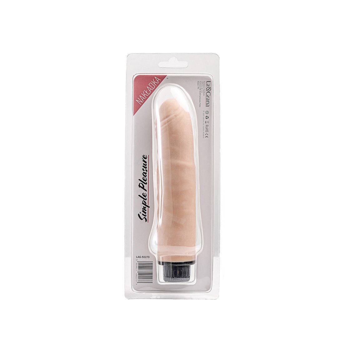 Simple Pleasure wibrator z regulacj¹ prêdkoci cyberskóra kolor cielisty 20 cm — zdjęcie 3