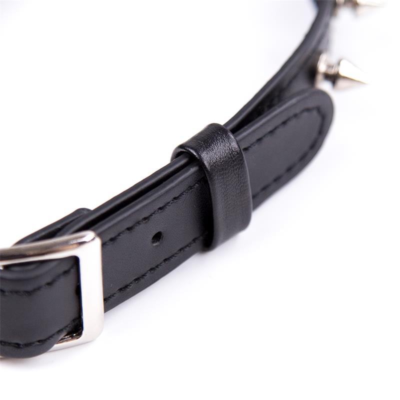 LATETOBED BDSM LINE - Collar with Spikes Adjustable 43 cm Black — zdjęcie 3