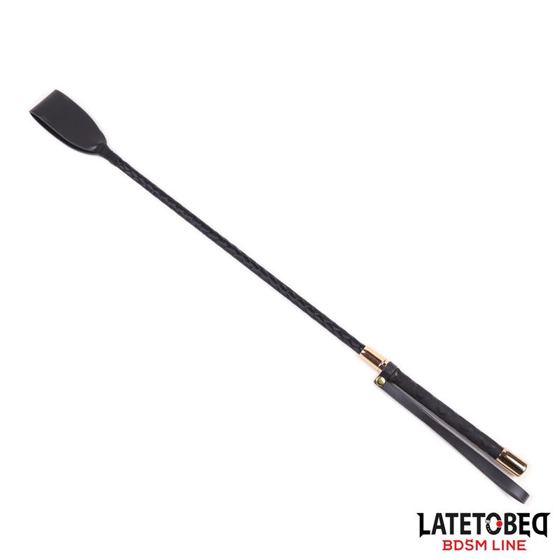 LATETOBED BDSM LINE - Classic Crop Golden Metal 55 cm — zdjęcie 3