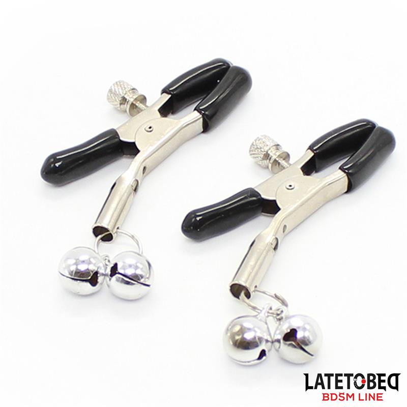 LATETOBED BDSM LINE - Nipple Clamps with Bell — zdjęcie 3