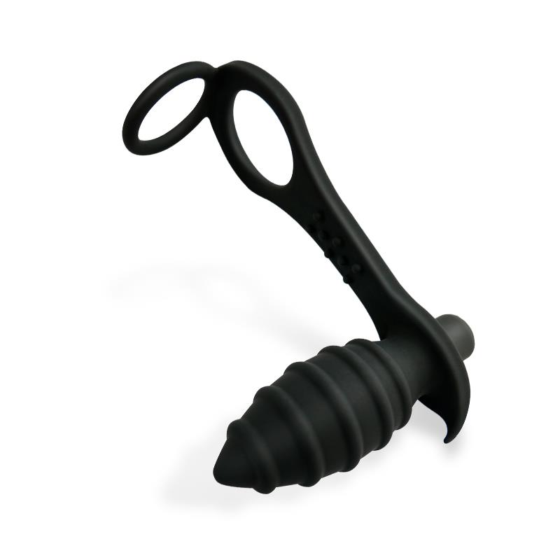 AFTERDARK - Aksten Vibrating Anal Plug with Penis Ring — zdjęcie 3
